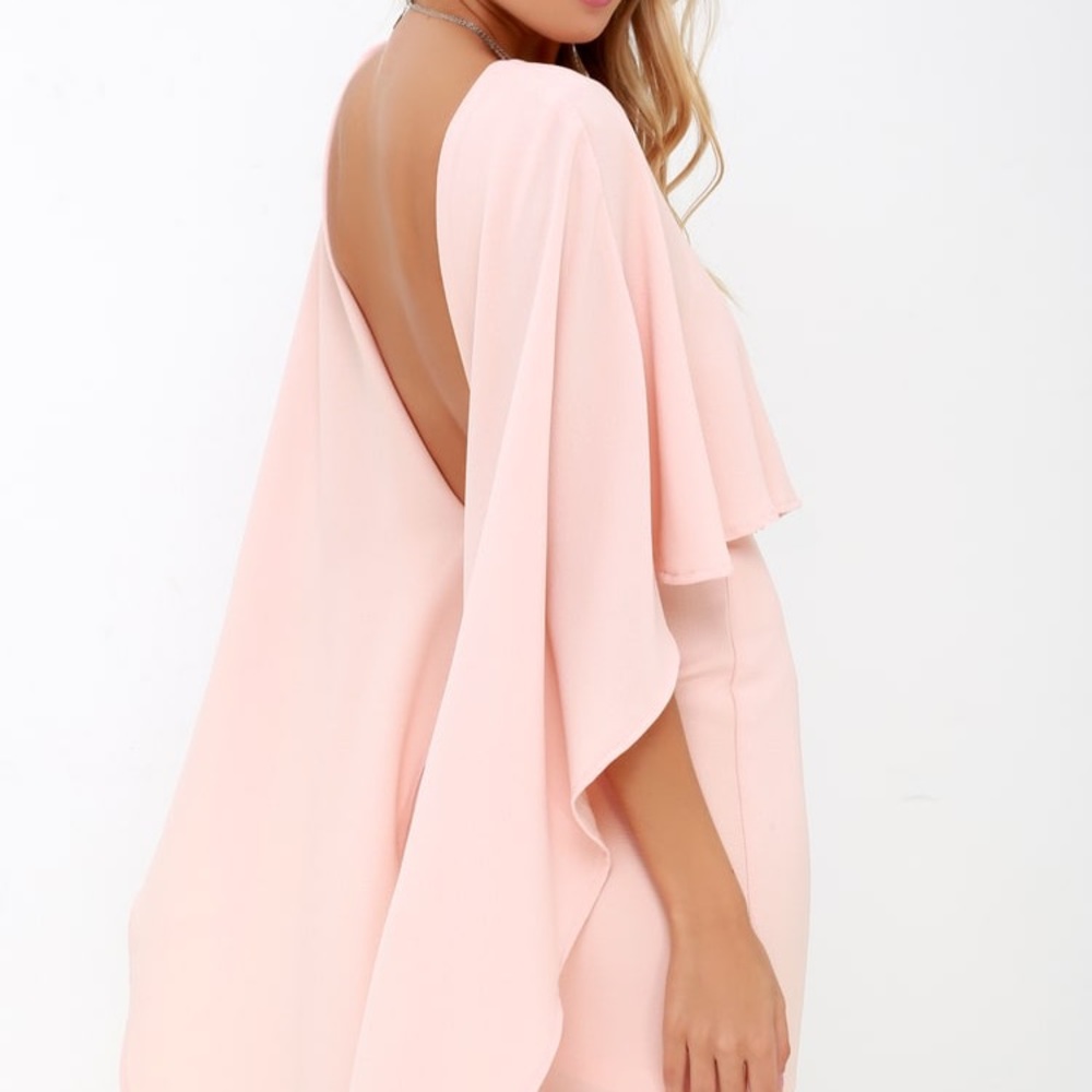 Lulu’s SEXY Backless Cape Wing Bodycon Mini Dress - Picture 6 of 15